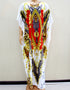 Leopard Print African Dress with Gold Ornaments and Half Sleeves